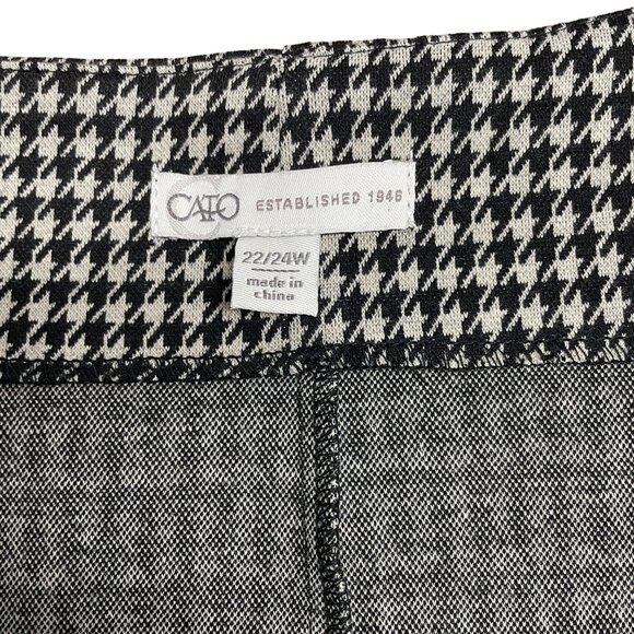 CATO BLOUSE HOUNDSTOOTH SQUARE NECK SIZE 22/24W PUFF SLEEVE CAREER ARTSY CAPSULE - Picture 3 of 7